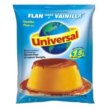 Vanilla flavored Flan Universal 150g - Sac de 24