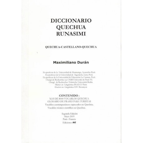 Hablemos Quechua / Runasimita Rimasun - Maximiliano Durán Ed. HS - EL INTI - The Peruvian Shop