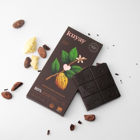Dark Organic Chocolate Bar 80% Kuyay 70g