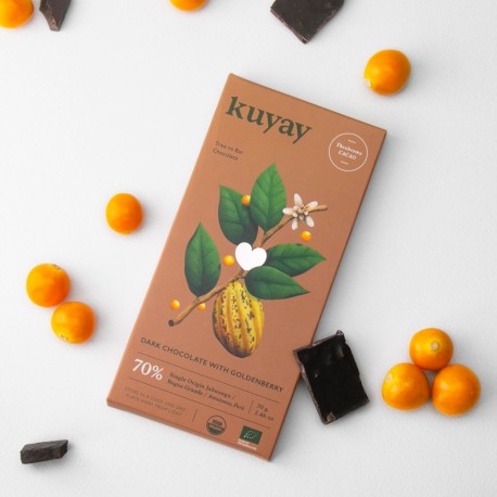 Dark Organic Chocolate 70% with Aguaymanto Kuyay 70g