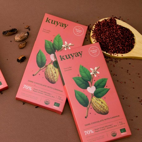 Organic Dark Chocolate 70% with  Canihua Kuyay 70g