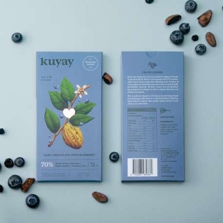 Organic Dark Chocolate 70% with Blueberry Kuyay 70g