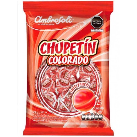 Lollipop Chupetín Colorado Tuttifrutti Ambrosoli 25x18g