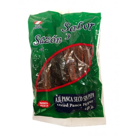 Seedless Dried Ají Panca Chili Sabor y Sazón 100g - Box of 24