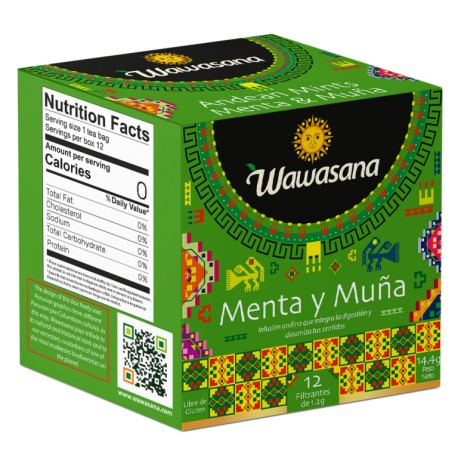 Andean Mints Muña and Black Mint Herbal Tea Wawasana 12x1,5g