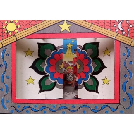 Folding Diorama Peruvian Nativity 9,5 x 13,5 cm