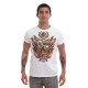 White Pima cotton T-Shirt with Peruvian Shield pattern Looch - EL INTI - The Peruvian Shop